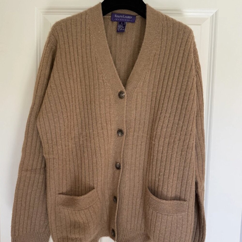 Ralph Lauren Purple Label 100% Cashmere V-neck Cardigan Size Small-Medium